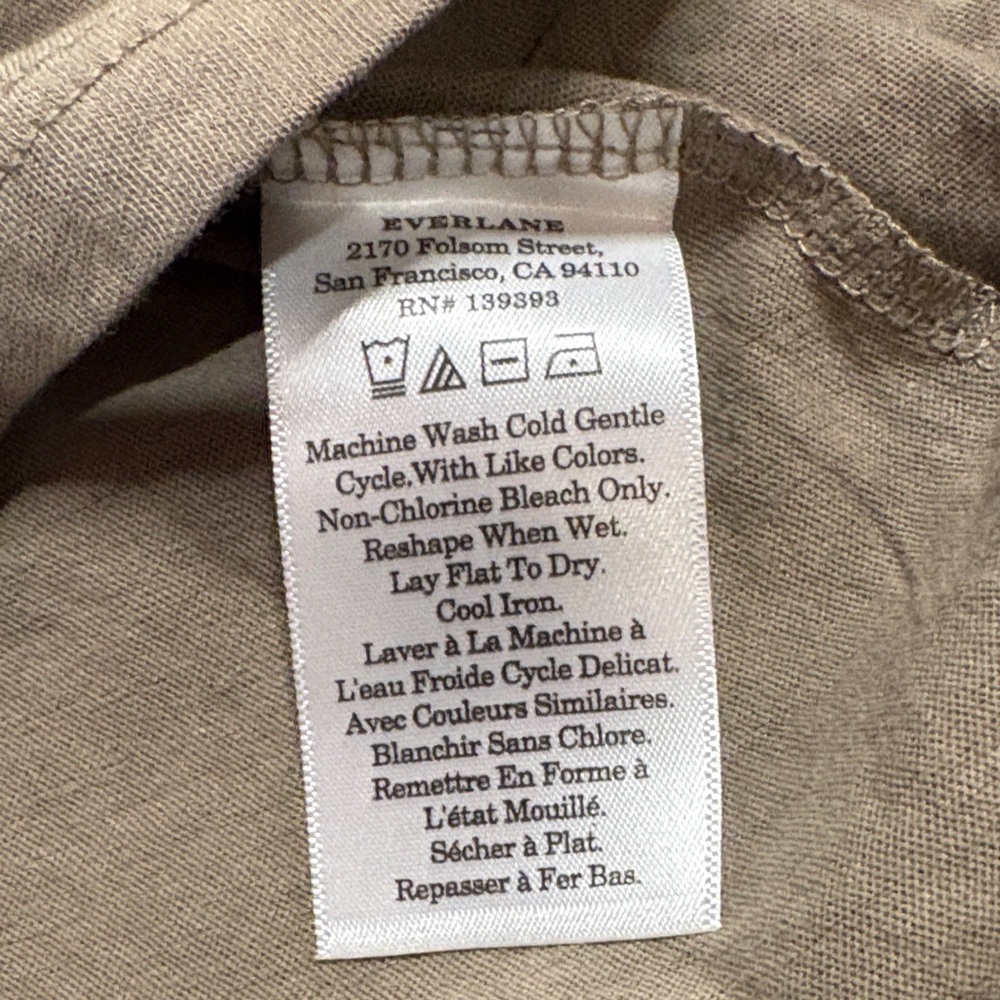 Everlane Taupe Tan Long Sleeve Turtleneck Thin Knit Top NWT Small - Picture 3 of 6